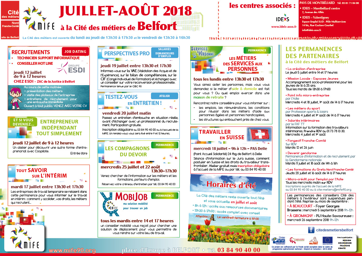 juillet-aout à la Cité des métiers de Belfort